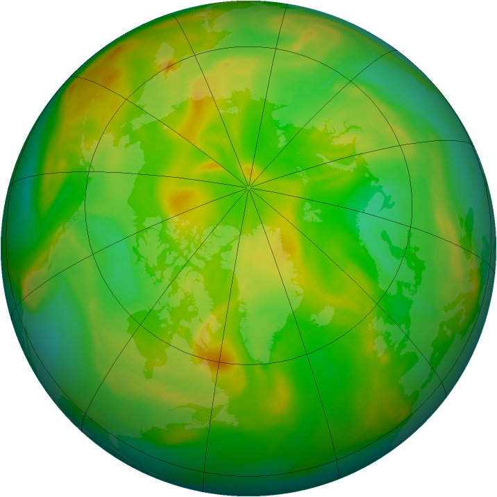 Arctic ozone map for 13 June 2006